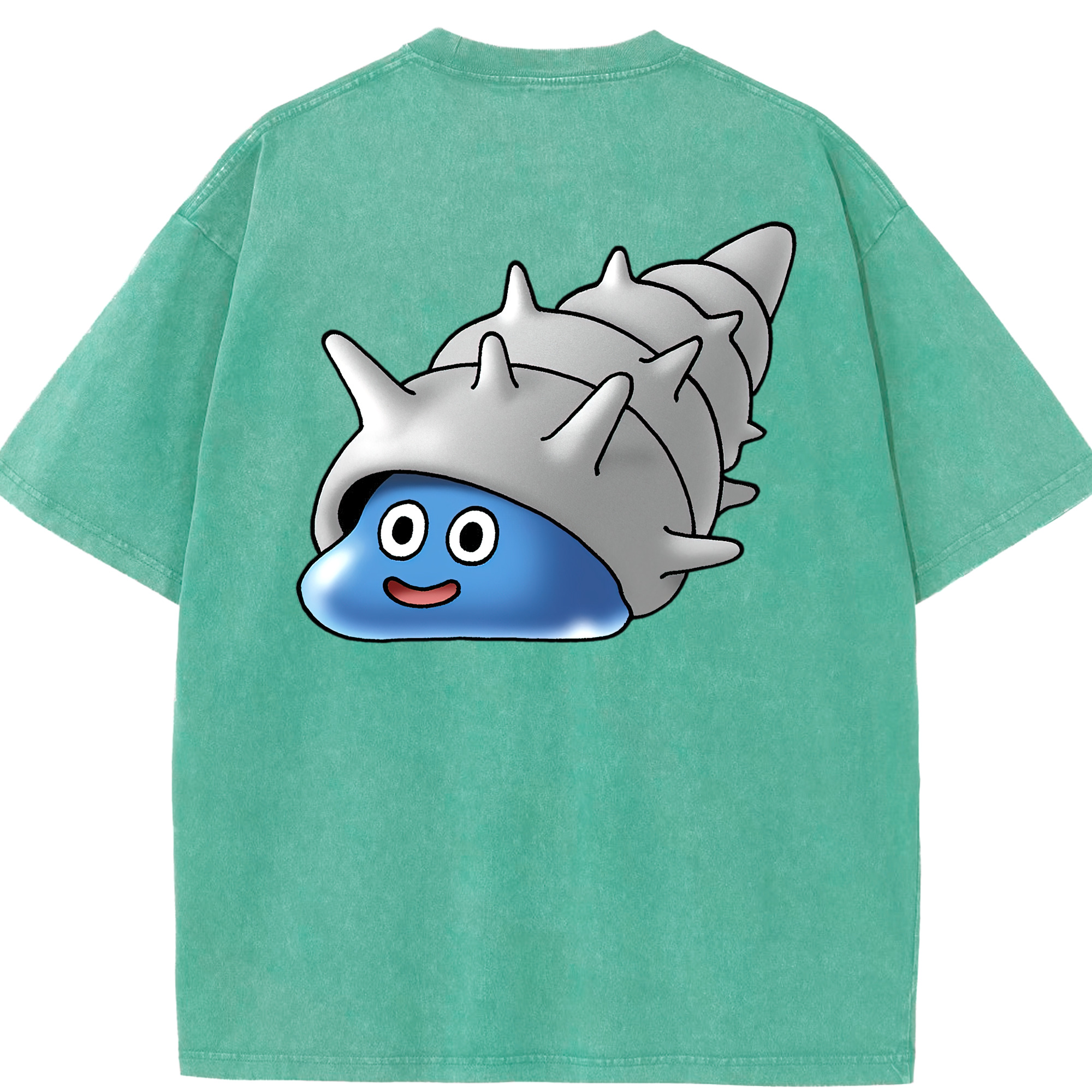 （画像用） ドラゴンクエスト Doragon Kuesuto Dragon Quest 綿100% ヴィンテージ風 半袖Tシャツ（背面プリント）